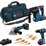 Kit GSB+GWS+GBH + VDE Bosch c/ carregador 3 bat 5.0Ah